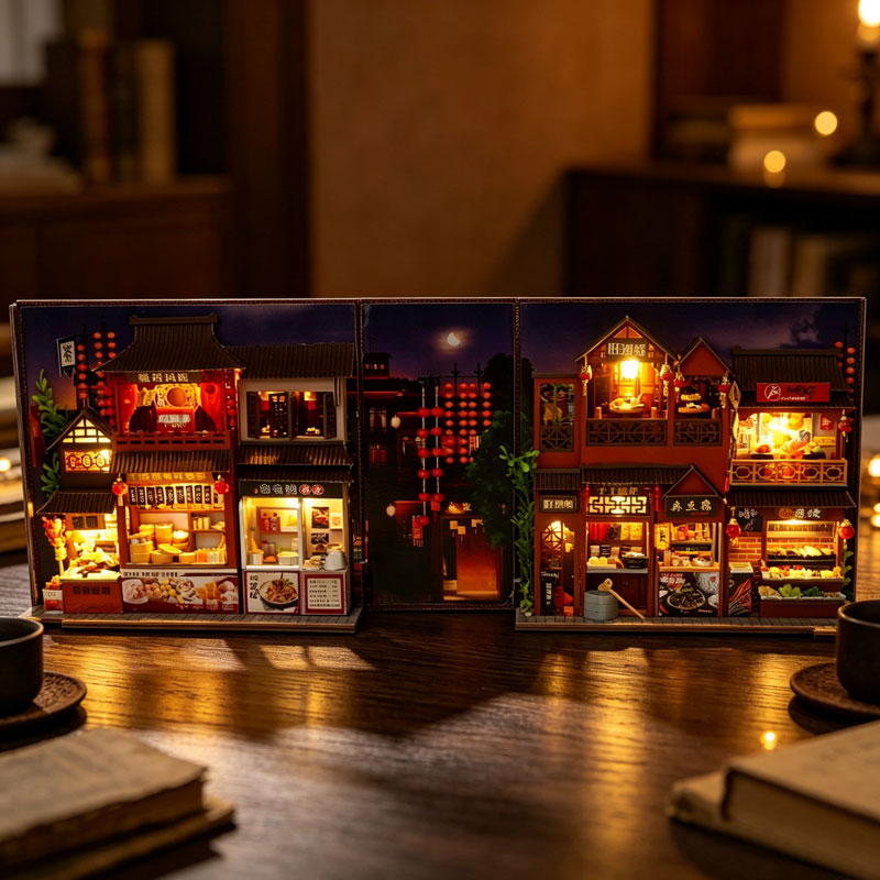 Diy Miniature Dollhouse Kit Book Nook - Rak Buku Miniatur Kayu Buatan Sendiri,