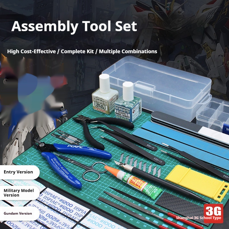 Modeling Tool Kit Tweezers Hobby Knife - Kit Alat Pembuatan Model, Pisau Pemotong