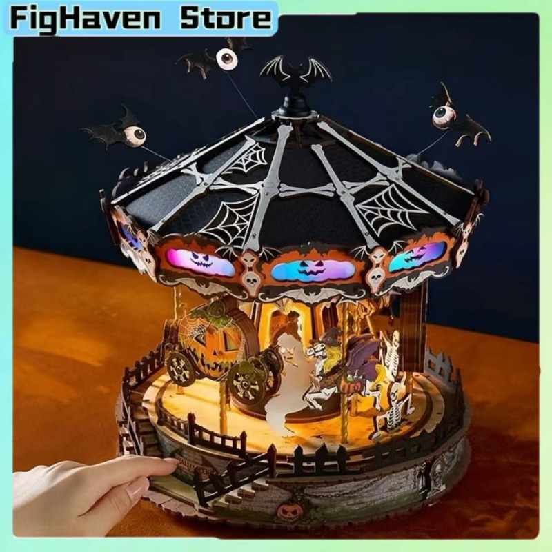 Music Box Wooden 3D Puzzle Rotating - Kotak Musik Putar Model Puzzle Kayu