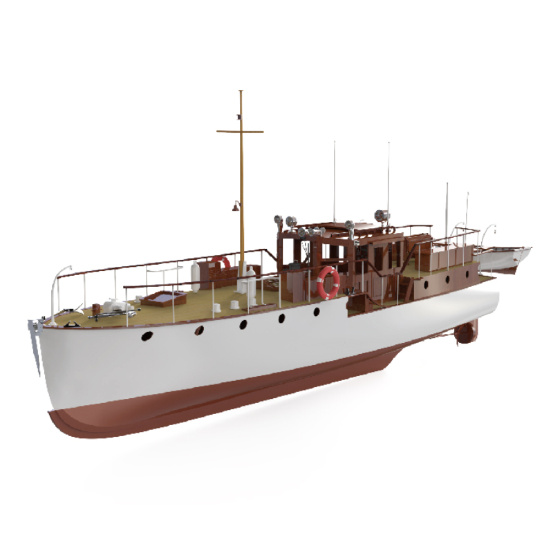 Laser Cut Wooden Model Kit Assembly - Bluebird Yacht kapal Remote Control, Kit