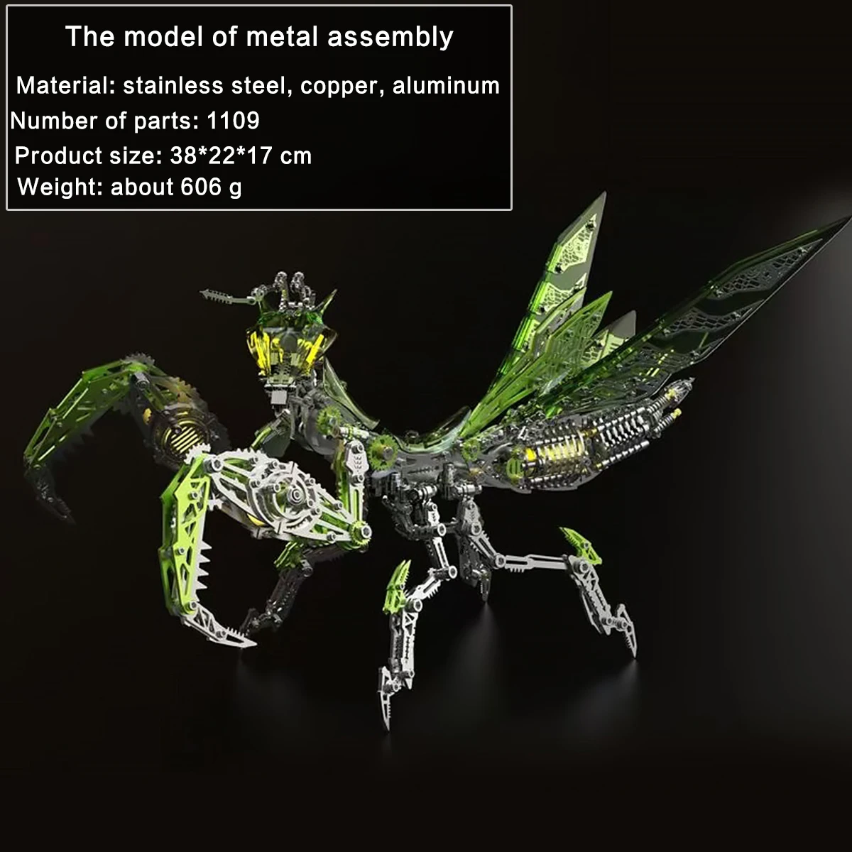 Metal 3D Puzzle Stainless Model Kit - Kit Model Logam Belalang Mekanis 3D,