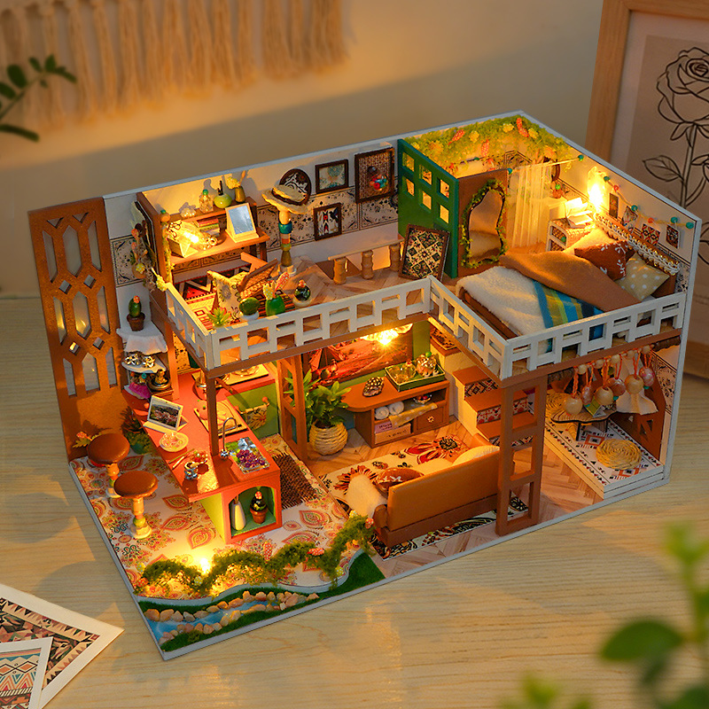 Miniature Led Light Kit For Dollhouse - Kit Model Miniatur Rumah Kayu Bohemian